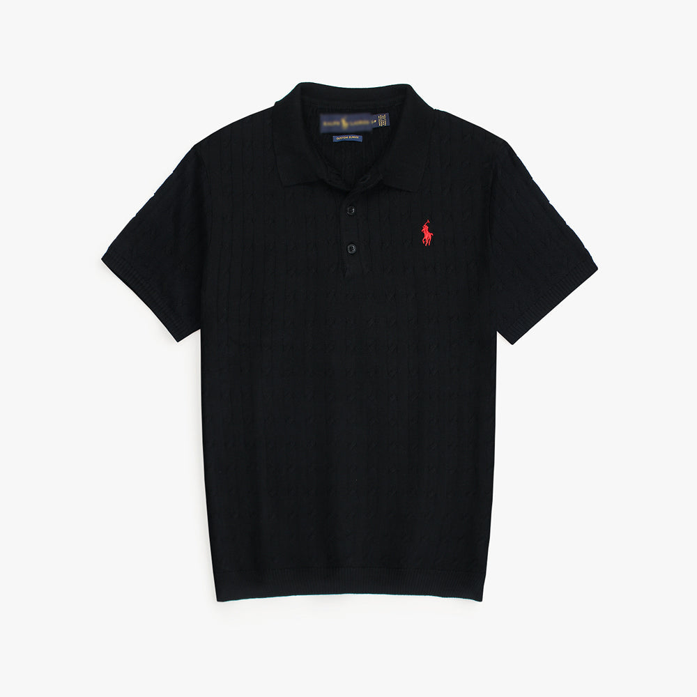 RL Knitted- Old Money Polo Black