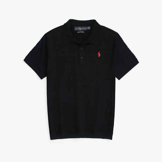 RL Knitted- Old Money Polo Black