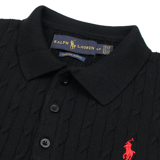 RL Knitted- Old Money Polo Black